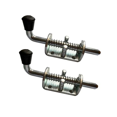 Quality Life Spring Loaded Gate Latch Pin Barrel Bolt 6in x 1/2in Stem Durable Zinc Plated Solid Steel Heavy Duty for Tailgate - 2pcs