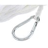 Seachoice Anchor Line Rope, Hollow Braid, Polypropylene, White, Spring Hook, 3/8 In. X 75 Ft.