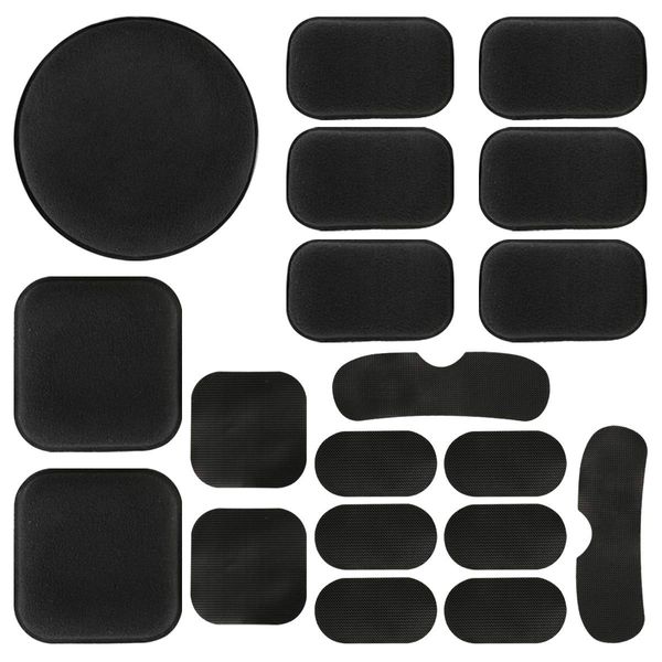 AOUTACC Universal Airsoft Helmet Pads, 9pcs Helmet Pads+10pcs Stickers,Helmet Replacement Foam Padding Kits Set Accessories Mats for Fast/Mich/ACH/USMC/PASGT Helmet (EVA Foam, Black)