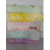 Easter Themed Hanging Wall Sign Decor "We Believe In The Easter Bunny"