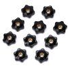 Mozeat Lens 10 Pack 6 Star Knobs 1/4 Inch 20 Female Threaded Hexagon Head Thru Knob Clamping Knobs Jig Knobs T Knob