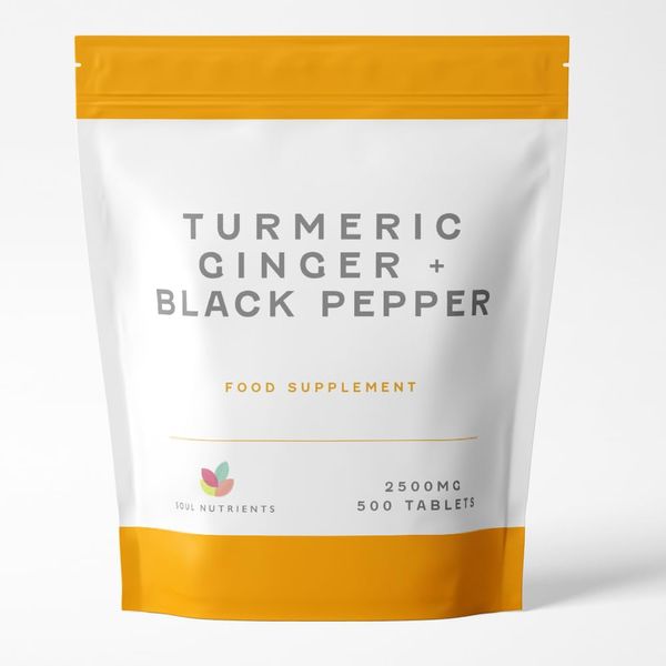 Turmeric (95% Curcumin) 2500mg Ginger & Black Pepper Supplement 500 Tablets