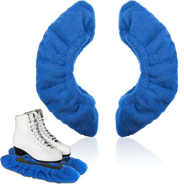 BUKYCAT 1 Paar Kufenschoner für Schlittschuhe, Schlittschuh Schoner, Schlittschuhe Zubehör, Eishockey Elastische Kufenstrümpfe, Kufenstrumpf für Eishockey für Damen Herren Kinder (Blau, M)