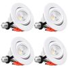 4-Pack 4" LED Gimbal Recessed Light Dimmable, ETL, 5000K Daylight