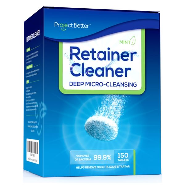 Retainer Cleaner Tablets for Dental Appliances and Night & Mouth Guard, Denture Cleaning Tablets Solution to Offer Confident Smile.(150 Tablets,Mint Flavor)