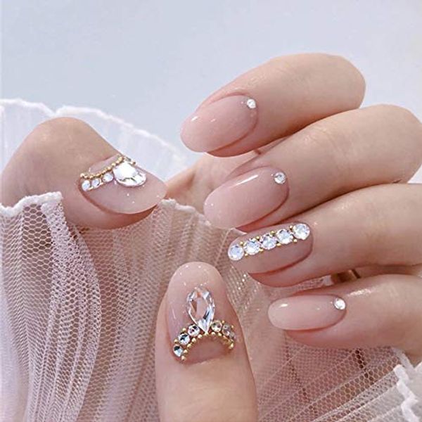 Miyabi Women's Water Drop Shape 24 Pieces Nail Tips False Nails