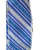 10" Royal Blue & Silver Stripe Wreath Bow