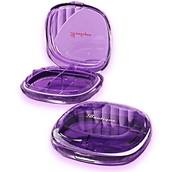 COLORBIRD Portable Boutique Pill Case, Medicine Case, Supplement Case, Stylish, Small (Amethyst Purple 4)