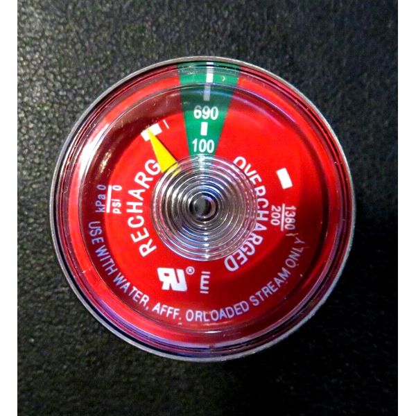 NEW AMEREX 100 PSI GAUGE REPLACEMENT WATER PRESSURE FIRE EXTINGUISHER