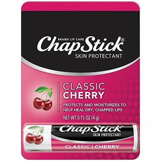 Chapstick Classic Cherry Skin Protectant Flavored Lip Balm 0.15 oz (Pack of 12)