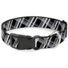 Buckle-Down 9-15" Plaid X2 Black/Grays/White Plastic Clip Collar, Small