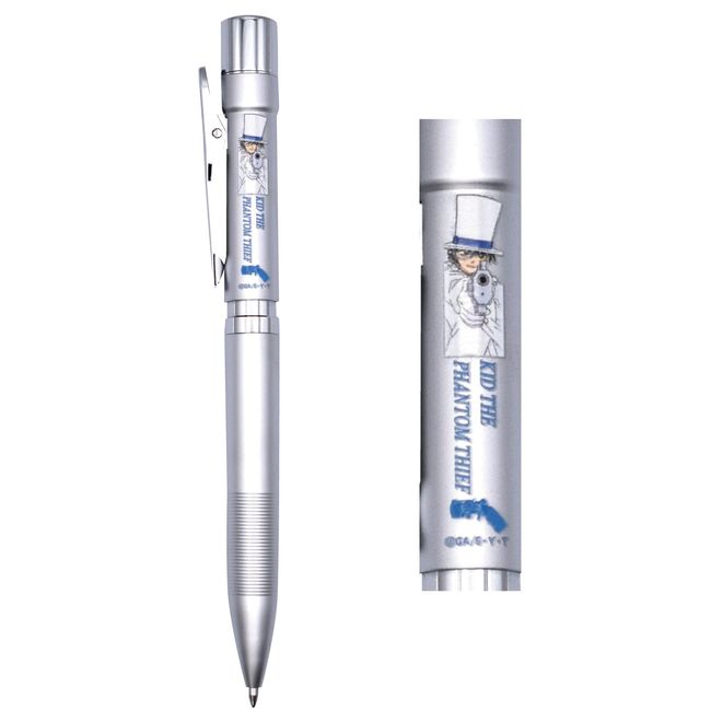 Detective Conan Taniever Stamp Pen 4F Metal Ballpoint Pen with Hanko Kid Silver