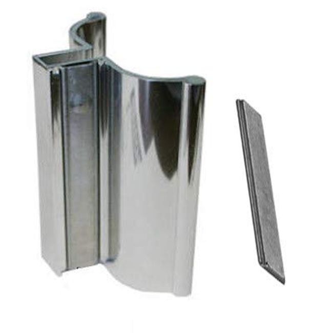 GordonGlass 3" Bright Chrome Frameless Shower Door Handle with Metal Strike and Magnet - Set