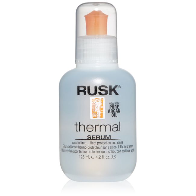 RUSK Designer Collection Thermal Serum with Argan Oil, 4.2 Oz, Alcohol-Free, Heat Protection and Shine, Frizz Eliminator, Great for Conditioning and Incredible Shine