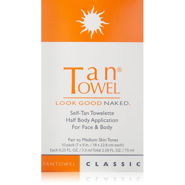 Tan Towel Self Tan Towelette Wipe Medium Deep Classic 10 Count