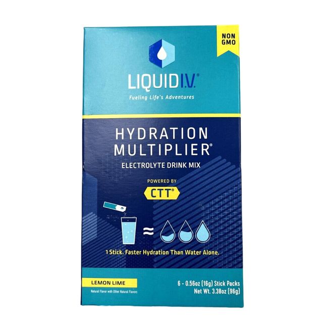 LIQUID IV Hydration Multiplier Electrolyte Replacement 6ct Lemon Lime ~