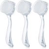 3 Pieces Face Brush Cleansing Manual Acrylic Handle Facial Scrubbers Soft Bristle Exfoliator Cleaner Brush Scrub Exfoliating Facial Brush for Face Care Makeup Skincare Removal (Transparent)