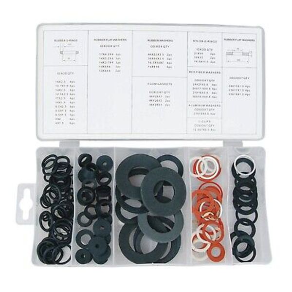 125 pc Faucet Sealing Washer Assortment Leaky Water Repair Tap Reseater