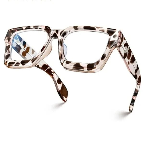 Blue Light Blocking Glasses Rectangle Chic Preppy Look Tortoise Frame Eyeglasses