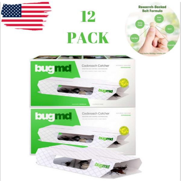 BugMD Indoor Cockroach Killer& Roach Trap-Sticky Insect,Spider,