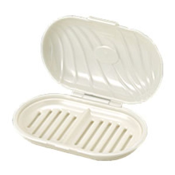 [Soap Case] Mini Soap Case with Lid Pearl White for 30g Soap | Facial Washing Soap Soap Case Mobile Travel Foam Soap Case Soap Dish