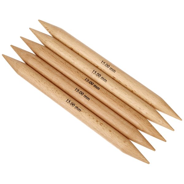 KnitPro KP35128 20 cm x 15 mm Basix Double Pointed Needles, Birch