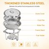2 Pack 5 Quart Stainless Steel Round Chafing Dishes Full Size Buffet Catering
