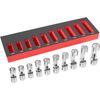 12030 10 Pcs 3/8" Drive Metric Flare Nut Socket Set Fuel Line Socket Wrench Tool