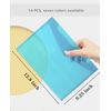 14 Pcs A4 Plastic Wallets File Folders Stationary Document Folders with Button