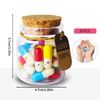 Mczcent Capsule Letters Message in a Glass Bottles, 30Pcs Cute Smiling Face Love Friendship Letter Color Pill with Wishing Bottle, Message Pills for Boys Girls Friends Family