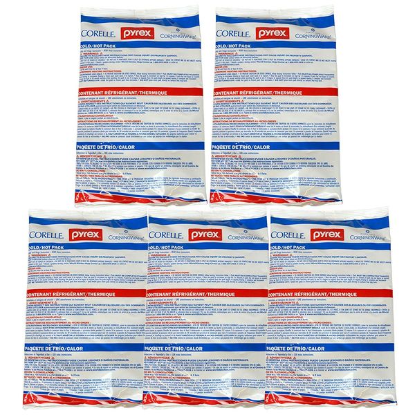 Pyrex Portable Large Hot & Cold Packs - 5 Pack