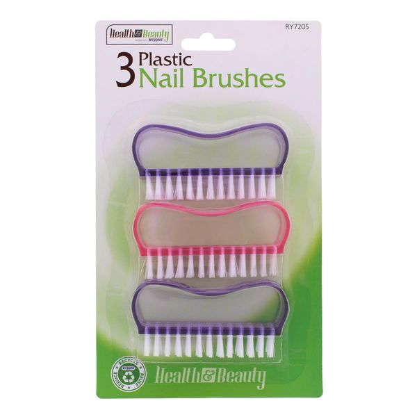 Health & Beauty Plastic Nail Brush 3 pc