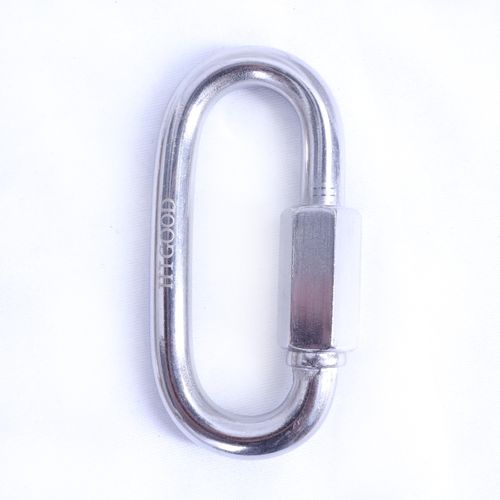 HIGOOD 2.9 Inch 304 Stainless Steel Carabiner and Stainless Steel Chain Quick Links 6/PK.