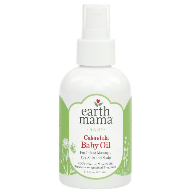 Earth Mama Calendula Baby Oil for Infant Massage, 4-Fluid Ounce
