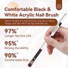 Saviland Acrylic Nail Brush Set - 3pcs Professional Nail Brush for Acrylic Nails, Kolinsky Acrylic Brush for Acrylic, Nail Art Brushes for Acrylic Powder, Black & white Wooden Handle, Size 8/10/14