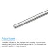 BOXONLY M5 x 400mm Multi-Purpose 304 Stainless Steel Fully Threaded Rod Right Hand Stud, 4 PCS