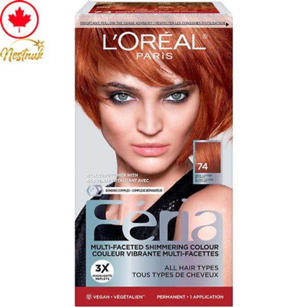 L'OREAL Paris FERIA #74 Deep Copper Blonde Hair Color | 3X Highlights