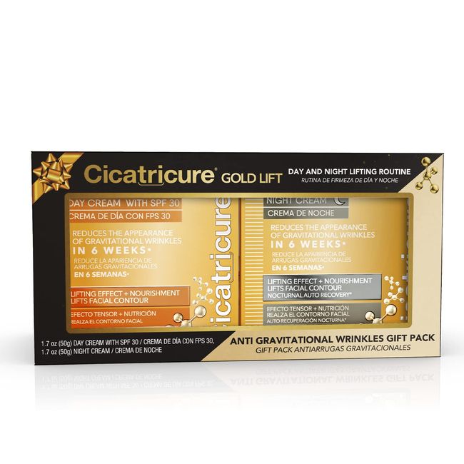 Cicatricure Gold Lift Anti Gravitational Wrinkles Day and Night Cream Bundle Gift Pack, 1.7 Ounce ( Pack of 2)