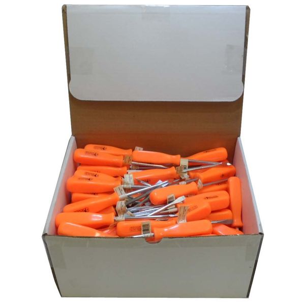 ToolUSA 7.5" Chrome Vanadium Slotted Screwdriver | Bright Orange ABS Handle | Heat-Treated Durability