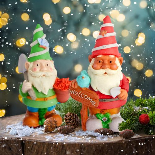 Bright Creations 2 Pack Ceramics to Paint - Paint Your Own Garden Gnome Statues, Blank Paintable Ceramics for Adults (5 in)