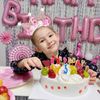 FloralGrace 6 Year Birthday Crown, Pink, L