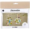 Mini Craft Kit Decoration, Black, Brown, White, Assorted Colours, Egg and Chicken, 1 Pack