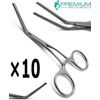 Set of 10 DeBAKEY Pediatric 5" Multi-Purpose Clamp Angled Forceps Instruments
