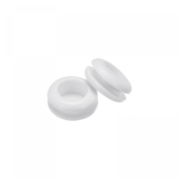 uxcell Rubber Grommets, Round Double Sided, Wire Protection, Mounting Diameter 12mm, White, 20 Pieces