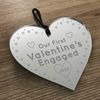 Our First Valentines Engaged Gift Personalised Engraved Heart Gift For Couple Keepsake