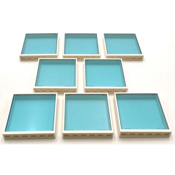 Lego 8 New White Window Frame 1 x 6 x 6 Trans-Light Blue Glass Town Home City