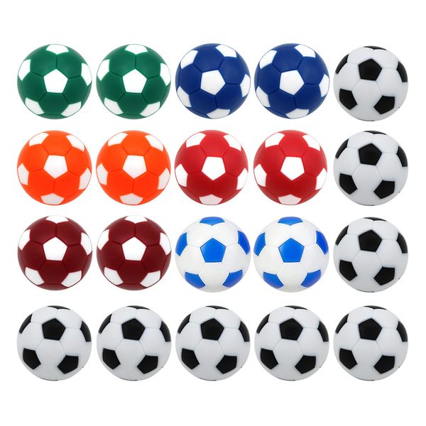 MINGZE 20pcs Table Soccer, 32mm Table Football Foosball Replacement Balls, Mini Multicolor Tabletop Soccer Balls Game Accessories Standard Size