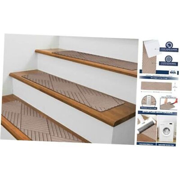 Non Slip Stair Treads for Wooden Steps Indoor 8 inches x 30 inches 15 Brown