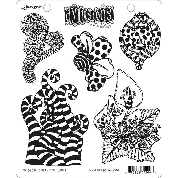 Dylusions Cling CUR, Stripy Curlicues, One Size