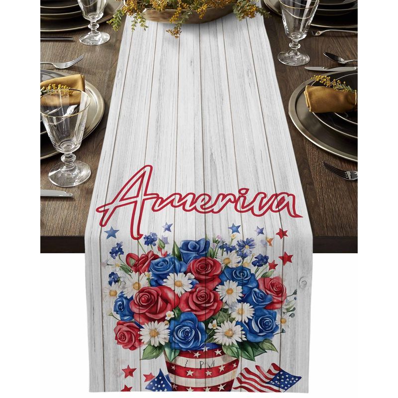 4th of July Table Runner 36 Inches Long, Independence Day Table Runners ...